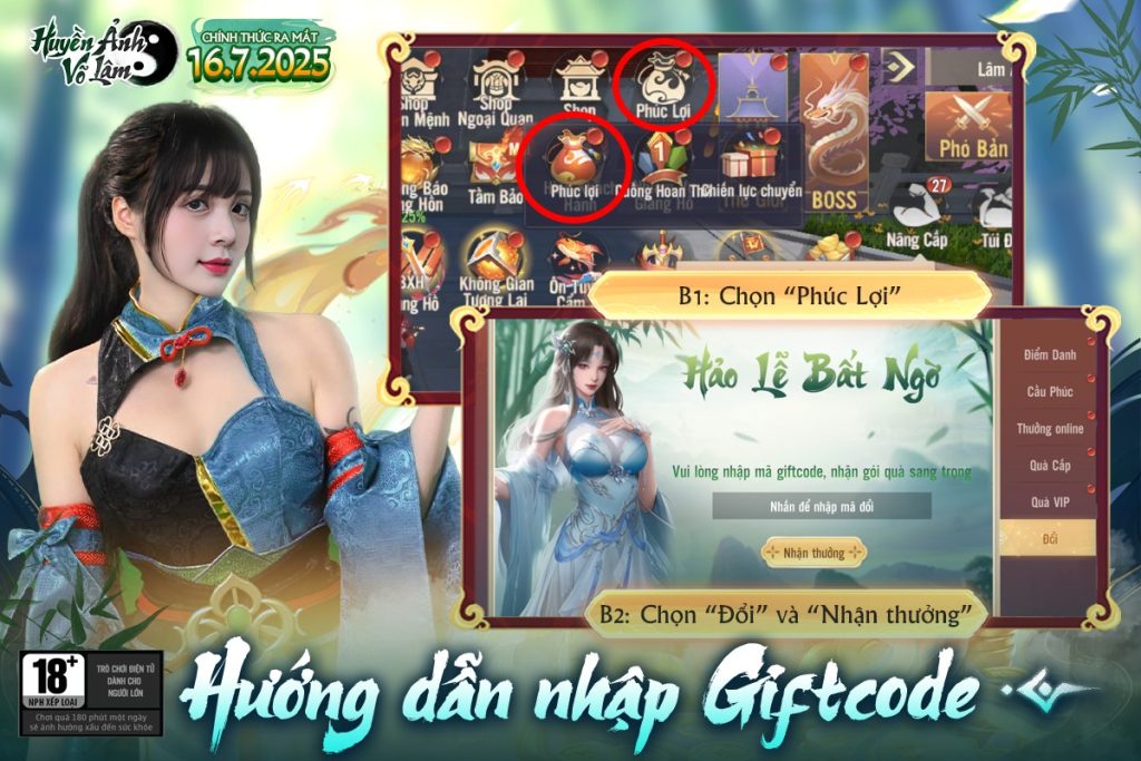 Code game Huyền Ảnh Võ Lâm cập nhật mới nhất 2025